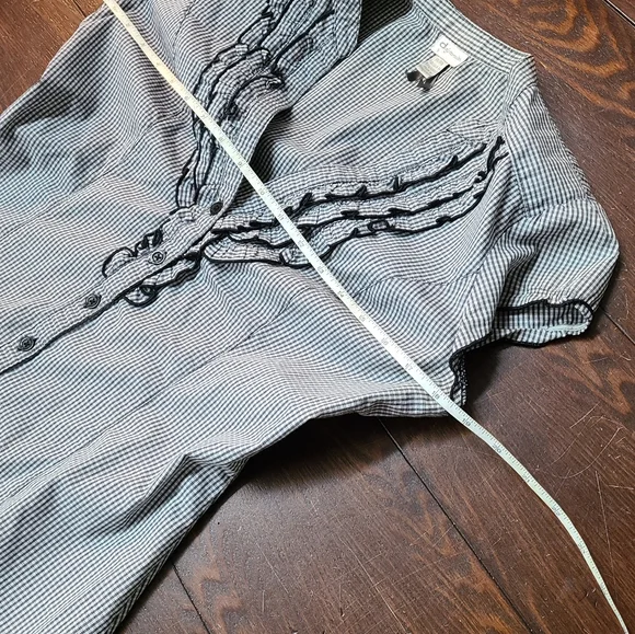 Dynamite Gingham Ruffle Front Top - Picture 4 of 8